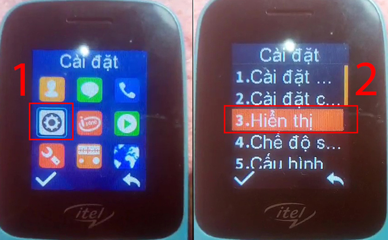 Chọn mục Hiển thị trong C&agrave;i đặt